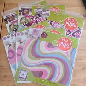 6 Wall Pops! By Brewster Peel & Stick Wall Decals Very Berry Dots & Blox 24